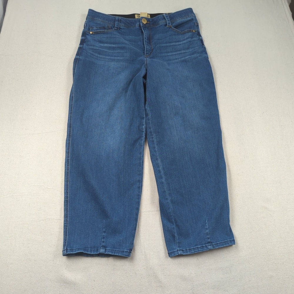 Democracy Jeans Womens 14 Blue Ab Technology Barrel Wide Leg Stretch Boho